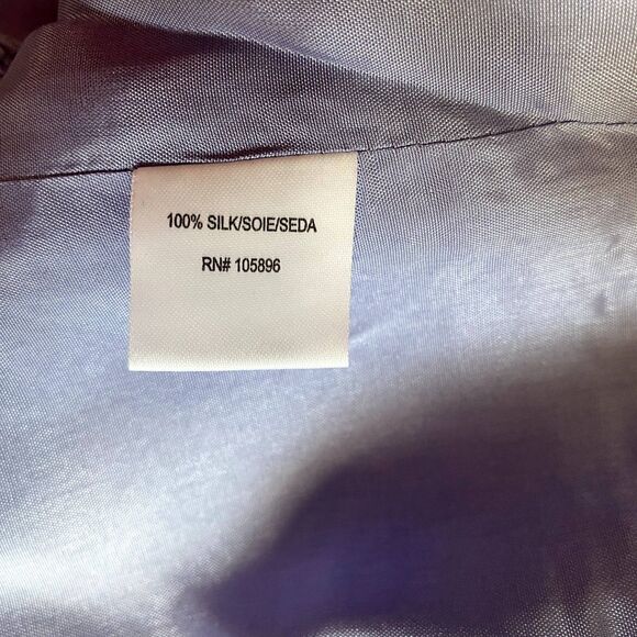 Worth New York Silk Tweed Fringe Jacket Button Front Periwinkle Purple Size 2 - Picture 5 of 5